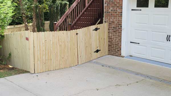 New Wood Fence Installation